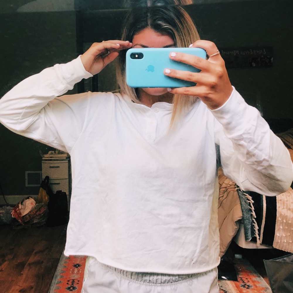 Brandy Melville White Henley